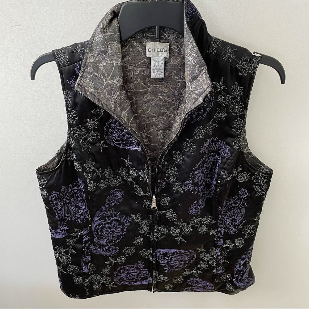 Chico’s Vest Sz 1 (M-8) Sleeveless Zipper